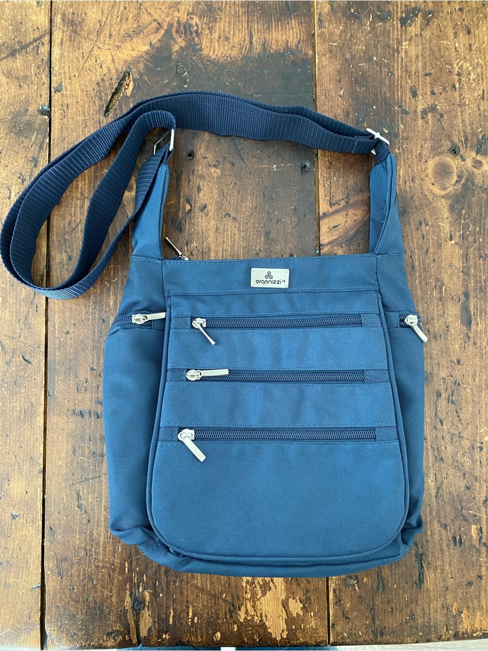 ORGANIZZI Navy Blue Crossbody Purse RFID Block Shoulder Bag Cell Phone Pockets